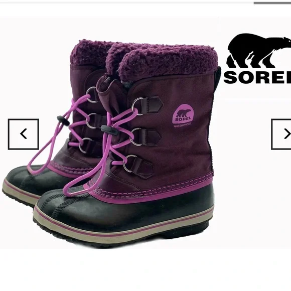 Sorel PAC Boots Purple Textile
Waterproof Rubber Removable Lining Size 2 - Picture 12 of 12